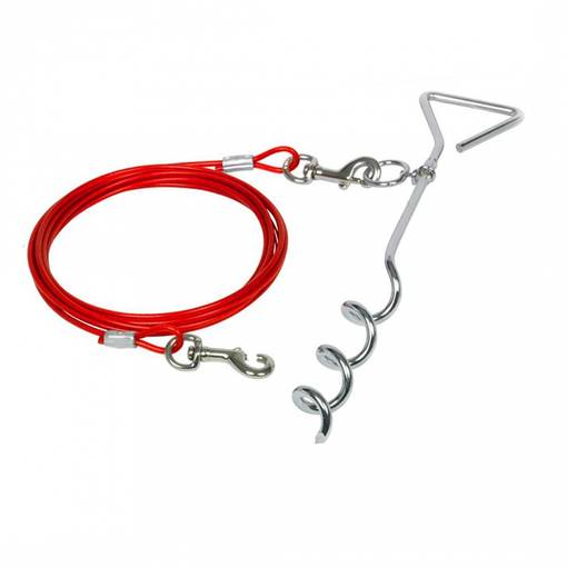 Maakoukku + vaijeri 4,5m 360° Duvo+ - Koiran ulkoiluvaijerit ja kytkimet - 018809 - 1