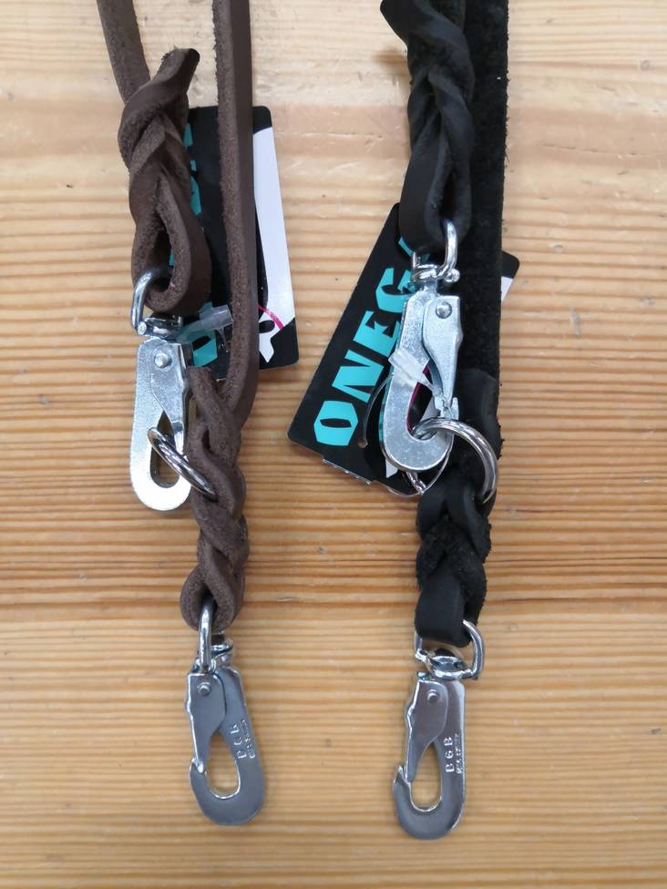 Rasvanahkatalutin monitoimi BGB-lukolla 10mm/270cm musta/ruskea Onega - Koiran nahkataluttimet - 027639 - 1