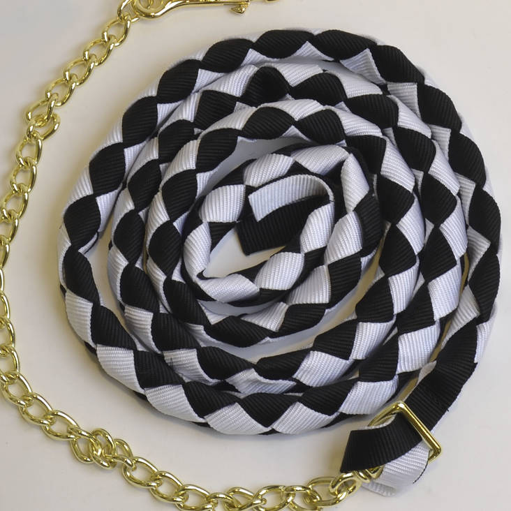 Riimunnaru salmiakki 60cm + 60cm ketju valko- musta Equitare - Hevosen nylonriimunarut - 018359 - 1