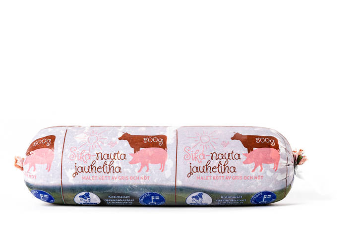 Sika-Nauta jauheliha 500g luuton Tessu - Koiralle pakastelihat ja -elimet - 028979 - 1