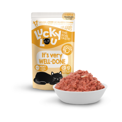 Steriloiduille siipikarja nauta Life Stage 125g ps Lucky Lou - Aikuisten kissojen säilykkeet - 037019 - 1