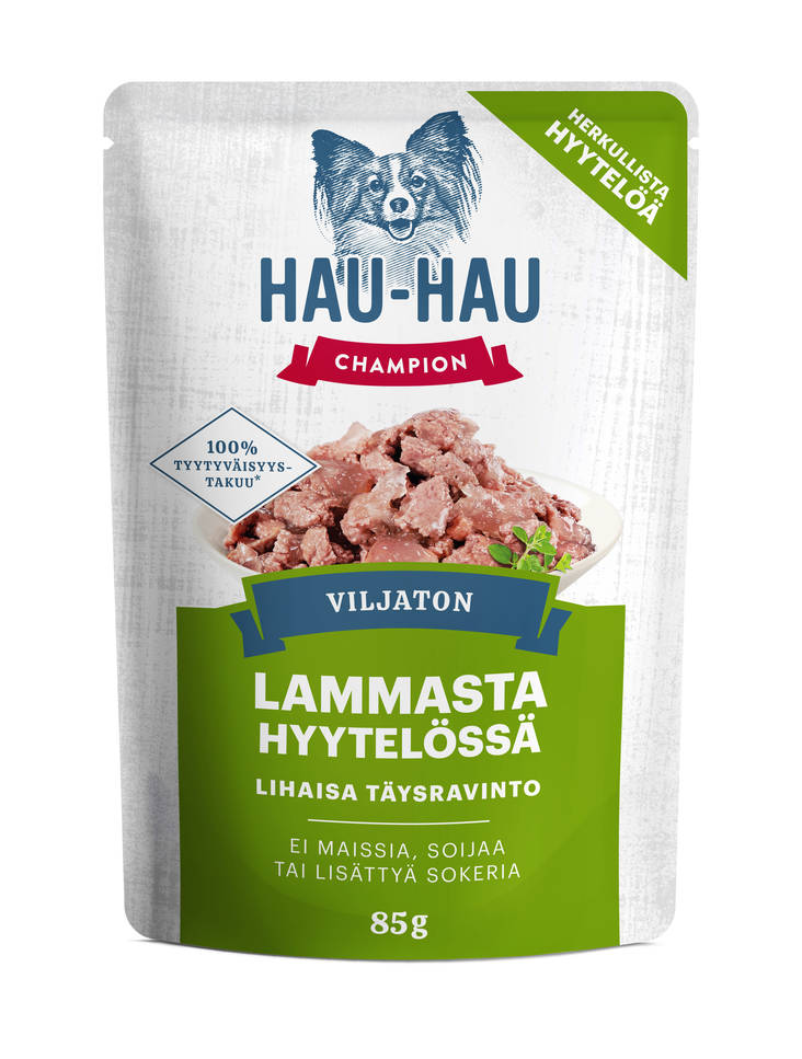 Viljaton lammasta hyytelössä 85g Hau Hau Champion - Koiran säilykkeet aikuisille koirille - 029809 - 1
