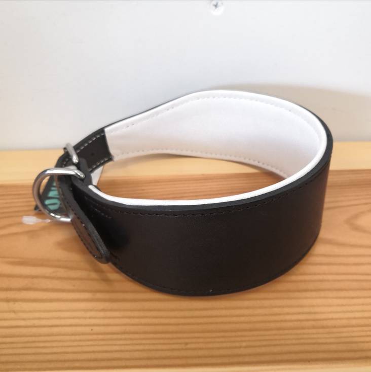 Vinttikoirapanta nahkaa tasasivuin 45cm musta Onega - Koiran solkipannat - 027749 - 1