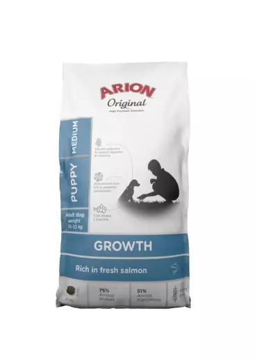 Growth Puppy Medium rich in fresh salmon Arion - Kuivaruoat pennuille ja kasvatukseen - 048469 - 1
