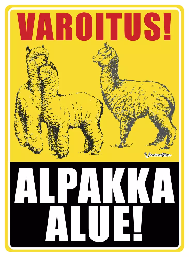 Kyltti Varoitus! Alpakka alue - Varoitus- ja huomiokyltit - 053429 - 1
