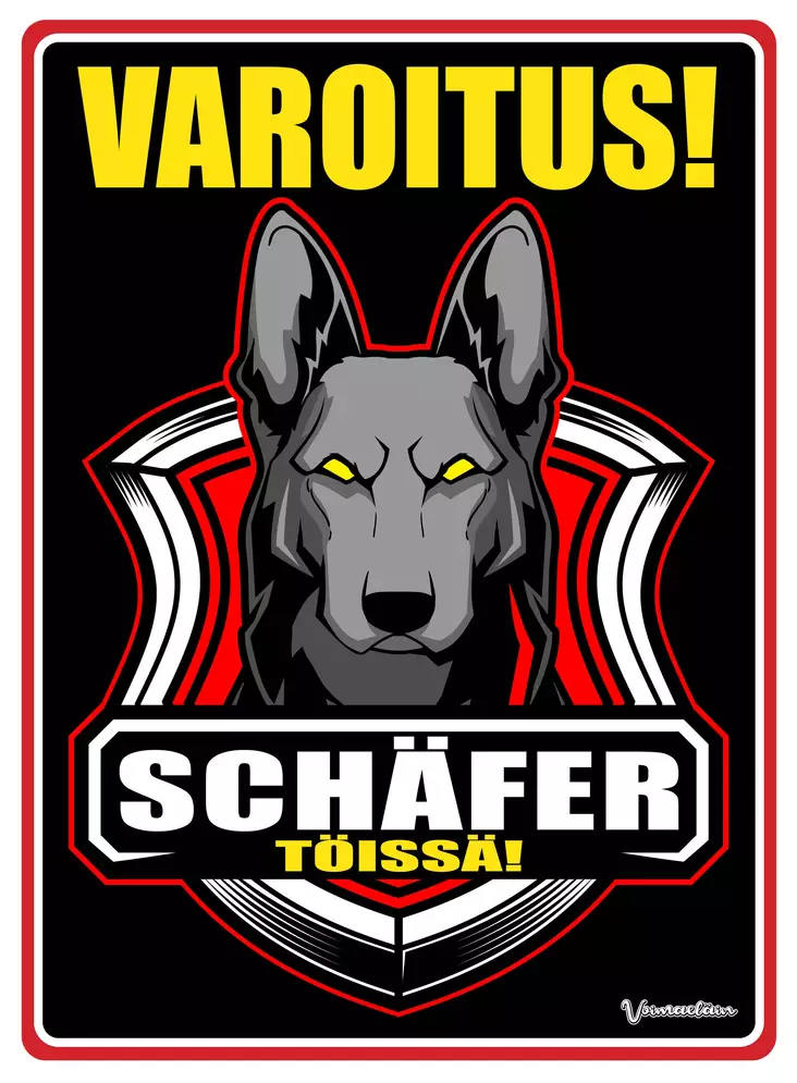 Kyltti Varoitus! Schäfer töissä! pääkuva - Varoitus- ja huomiokyltit - 053439 - 1