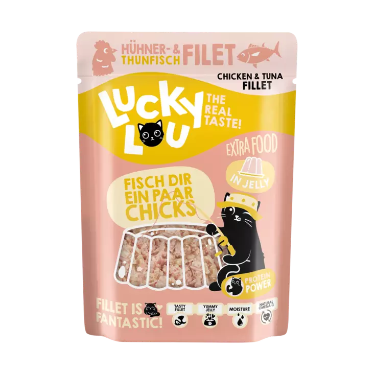 Extra kana - tonnikalafile hyytelö 70g ps Lucky Lou - Aikuisten kissojen säilykkeet - 051079 - 1