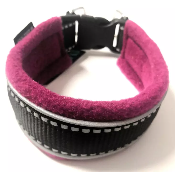 Fleecepanta Comfort lukittavalla pikalukolla fuxia ONEGA - Koiran pika- ja pistolukkopannat - 049969 - 1