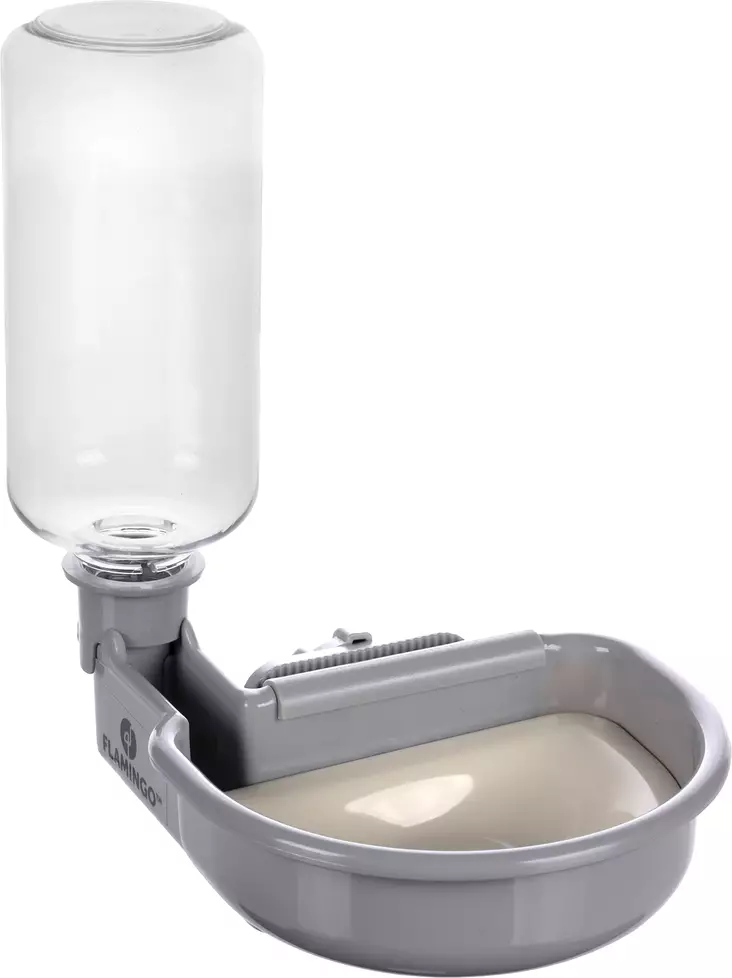 Juomapullo Diza häkkikiinnityksellä 480ml harmaa Flamingo - Koiran ruokinta- ja vesiautomaatit - 055489 - 1