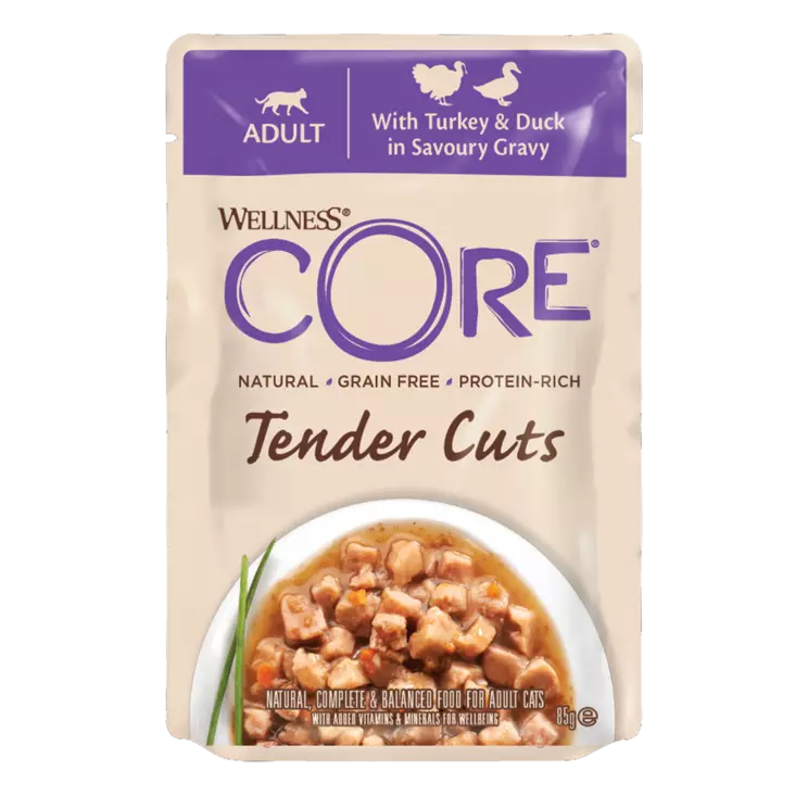 Turkey & Duck Tender Cuts 85g pss CORE - Aikuisten kissojen säilykkeet - 014779 - 2