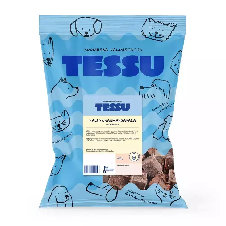 Kalkkunanmaksapala 800g ps pakaste Tessu - Koiralle pakastelihat ja -elimet - 039779 - 3