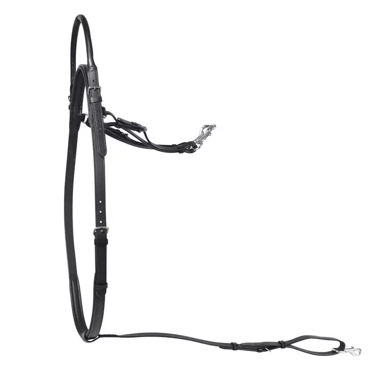 Kaulahihna kahvalla nahkaa musta Hansbo Sport - Ratsun martingnaalit ja rintaremmit - 056509 - 1