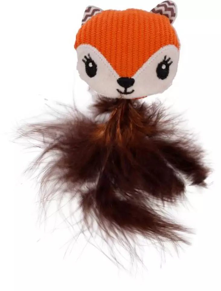 Kettupehmo Jade Fox höyhenillä 5,5x20cm oranssi Flamingo - Kissan pehmolelut - 055549 - 1