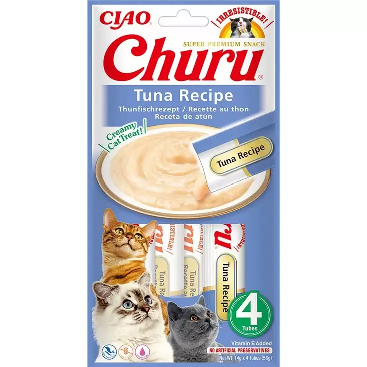 Kissan herkkutahna tonnikala 4x14g Churu - Kissan herkut ja makupalat - 045669 - 1