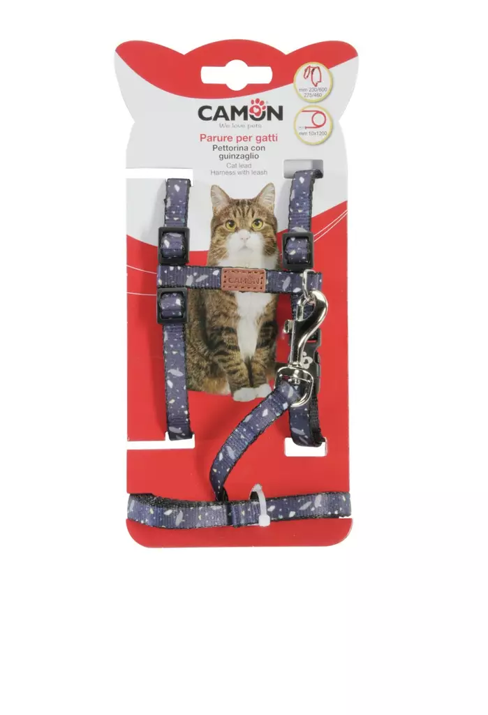 Kissan valjassetti sinikuvioitu Camon - Kissan valjaat - 053239 - 1