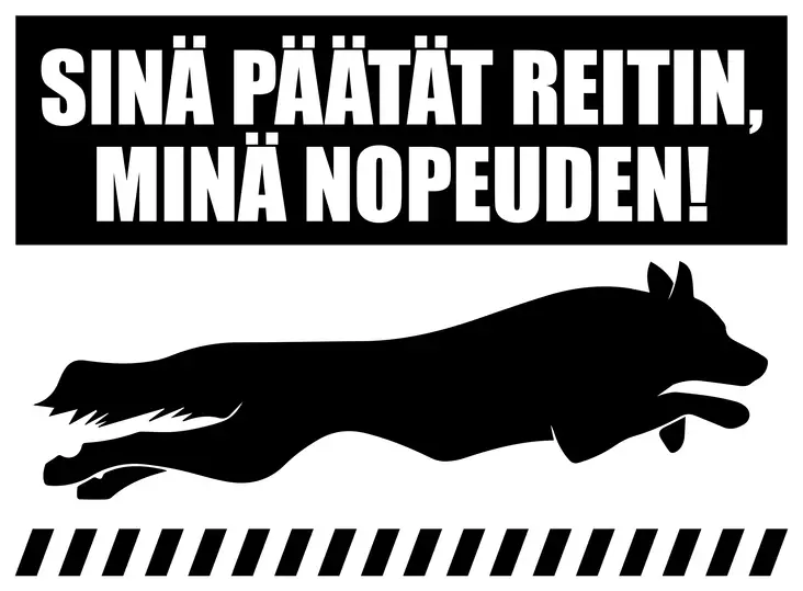 Kyltti Sinä päätät reitin, minä nopeuden - Varoitus- ja huomiokyltit - 053419 - 2