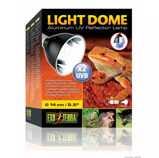 Lampunkupu 14cm 5.5" 2xUVB max 75W Light Dome Exoterra - Terraarion tarvikkeet ja kuivikkeet - 014719 - 1