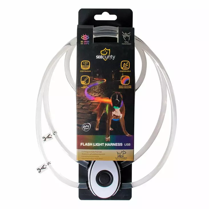 LED Valovaljaat USB ladattava monivärinen 130x2,5cm Duvo+ - Koiran heijastimet ja turvavalot - 054259 - 1