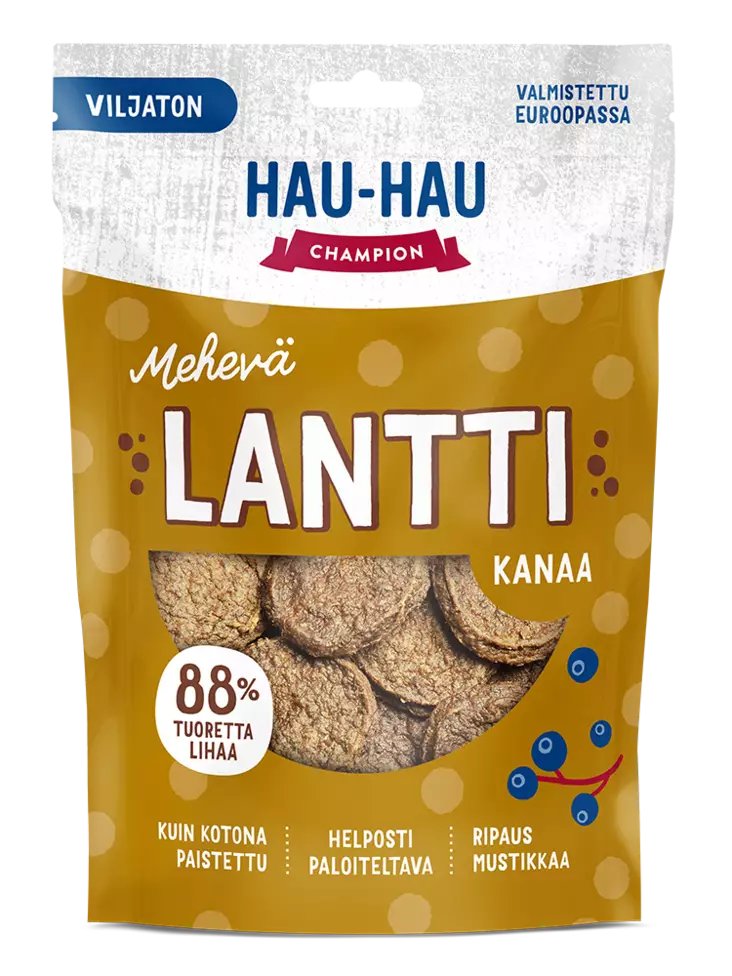 Viljaton herkkulantti Mehevä Kanaa 140g Hau Hau Champion - Koiran herkut ja makupalat - 046569 - 1