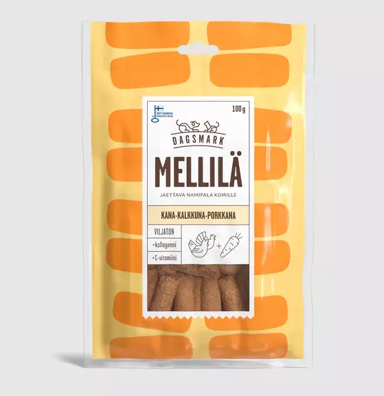 MELLILÄ koiran kana-kalkkuna-porkkananami 100 g - Koiran herkut ja makupalat - 050249 - 1