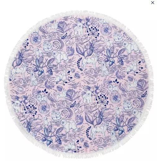 Mikrokuitupyyhe pyöreä 150cm pinkin kirjava hapsuilla Tauro Pro Line - Koiran pyyhkeet ja kuivatusmanttelit - 053529 - 1