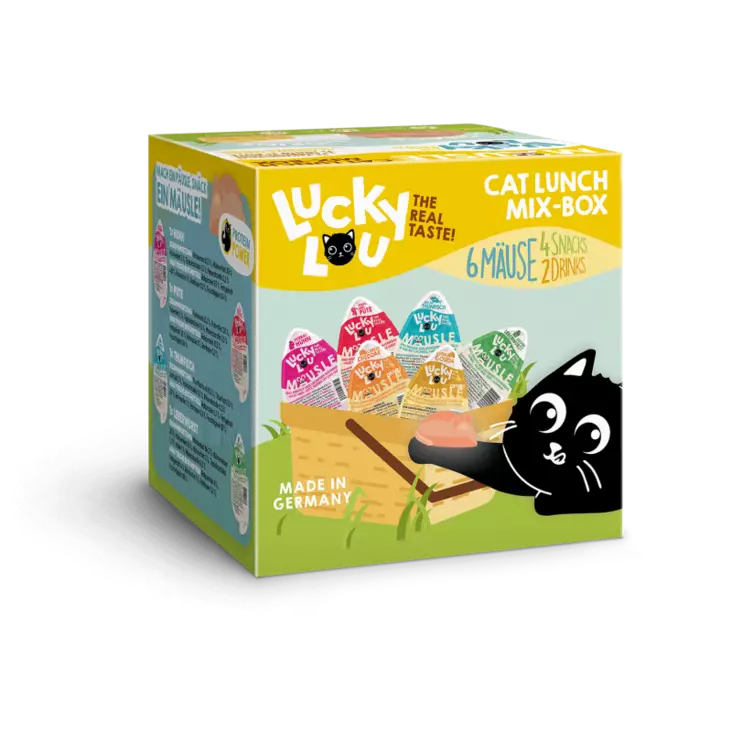 Mouse Lunch Mix Box 3 x juoma 20g & 3 x herkkupala 28g Lucky Lou - Kissan juomat - 051099 - 1