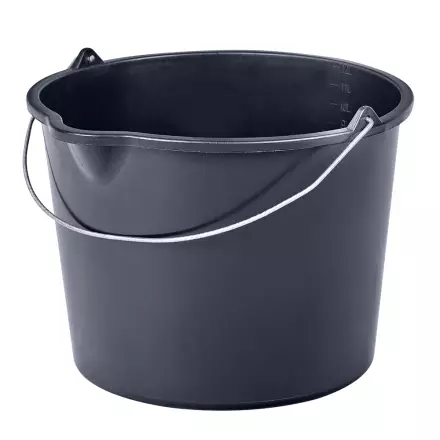 Muoviämpäri kaatonokalla 12L 30x23cm musta Willab - Hevosen ruokinta-astiat ja ämpärit - 019299 - 1