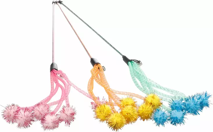Onkilelu Glitty Dangler 42cm värimix Flamingo - Kissan huiskat ja onkilelut - 055479 - 1