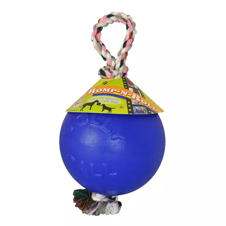 Pallo+köysi Romp-n-Roll 15cm sininen Jolly Pets - Koiran pallot ja heittolelut - 003069 - 1