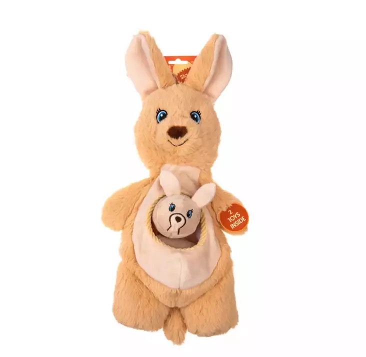 Pehmokenguru Sidekicks Kanga Joey piiloleluilla ruskea Growl - Koiran pehmolelut - 055339 - 1