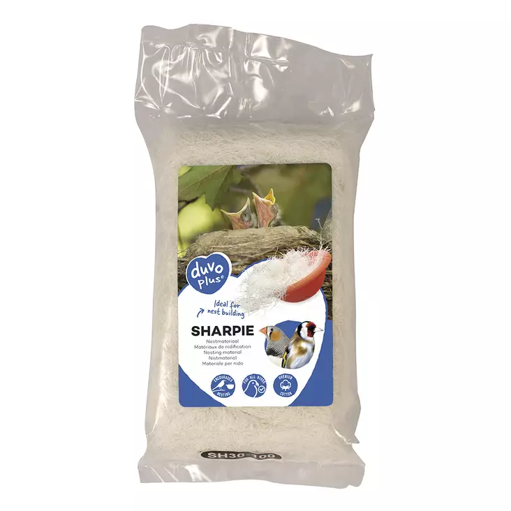 Pesämateriaali Sharpie 100% puuvillakuitua 100g Duvo+ - Lemmikkilintujen kylpyastiat ja pesät - 043899 - 1