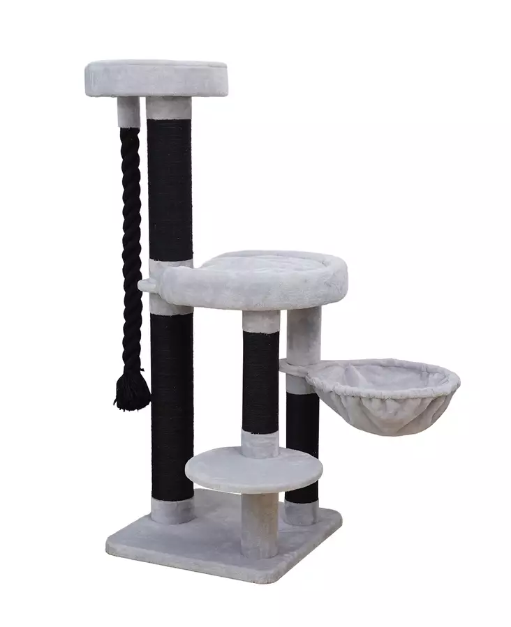 Raapimapuu Nairobi 154cm harmaa-musta EBI - Kissan korkeat ja isot raapimapuut - 048649 - 1