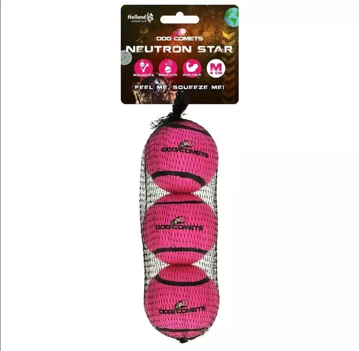 Tennispallo Neutron Star 3kpl M 6cm Dog Comets - Koiran pallot ja heittolelut - 047669 - 1