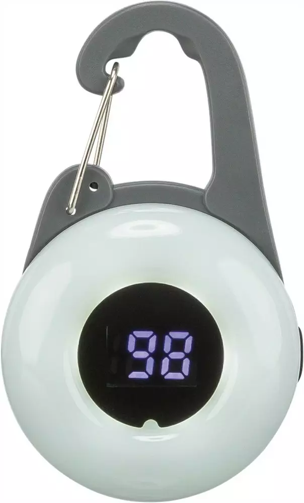 Turvavalo Flasher akunvarausnäytöllä harmaa Trixie - Koiran heijastimet ja turvavalot - 054309 - 1