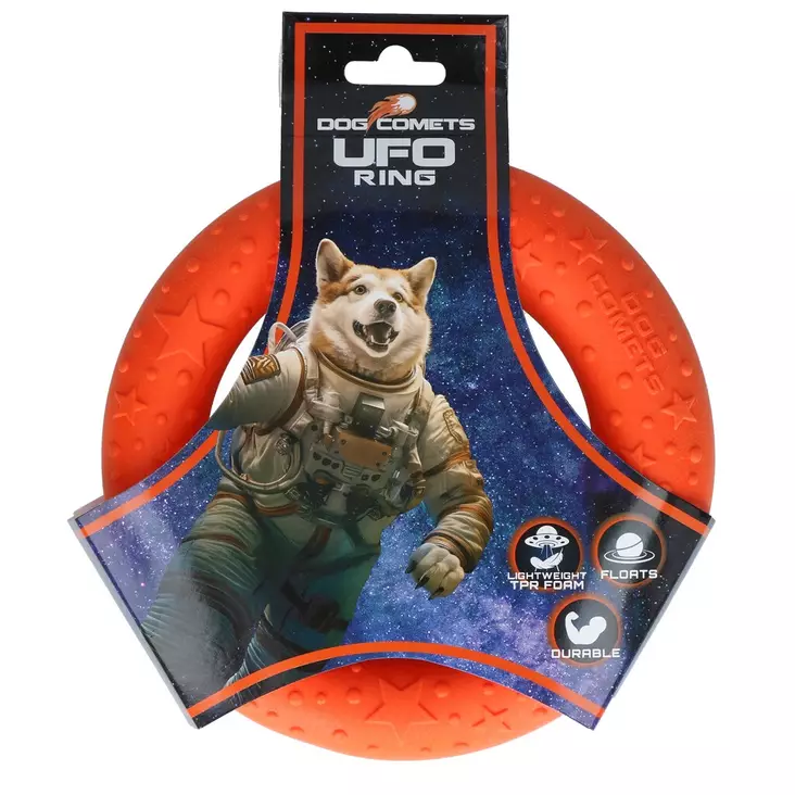 Vaahtokumirengas UFO Ring 19cm oranssi Dog Comets - Koiran pallot ja heittolelut - 054499 - 1